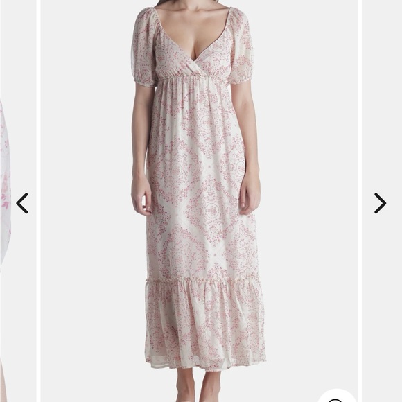 Spring + Mercer Maxi Short Sleeve Floral Print Dress Sz. M NWT - Picture 1 of 13